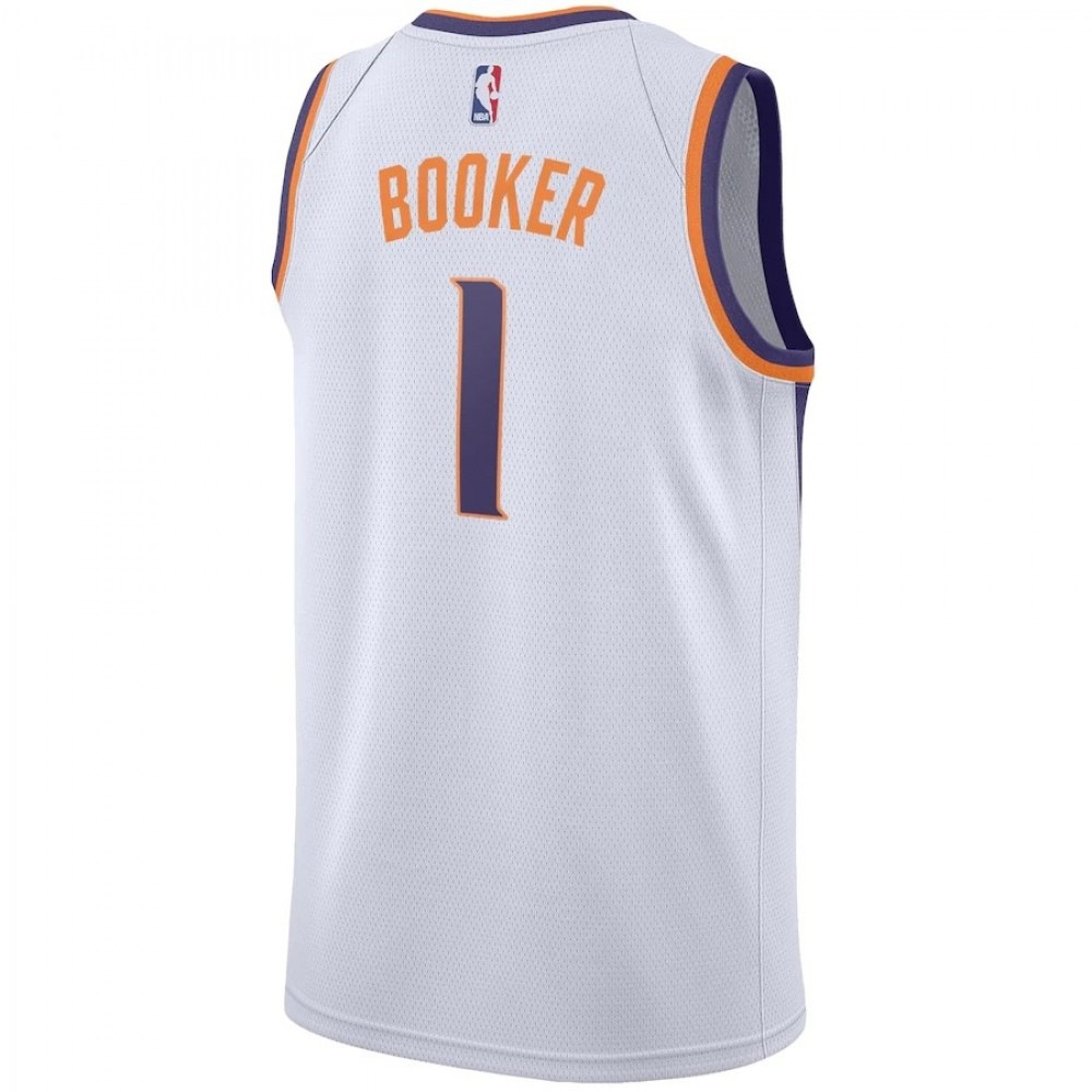 Men's Phoenix Suns Devin Booker #1 White 2019/20 Swingman Jersey - Association Edition-Pro Kit Vault | Brand New 26/27 Sports Jerseys